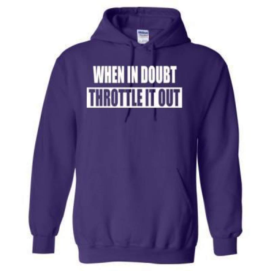 AGR When In Doubt Throttle It Out Snowmobile Biker – Heavy Blend™ Hooded Sweatshirt