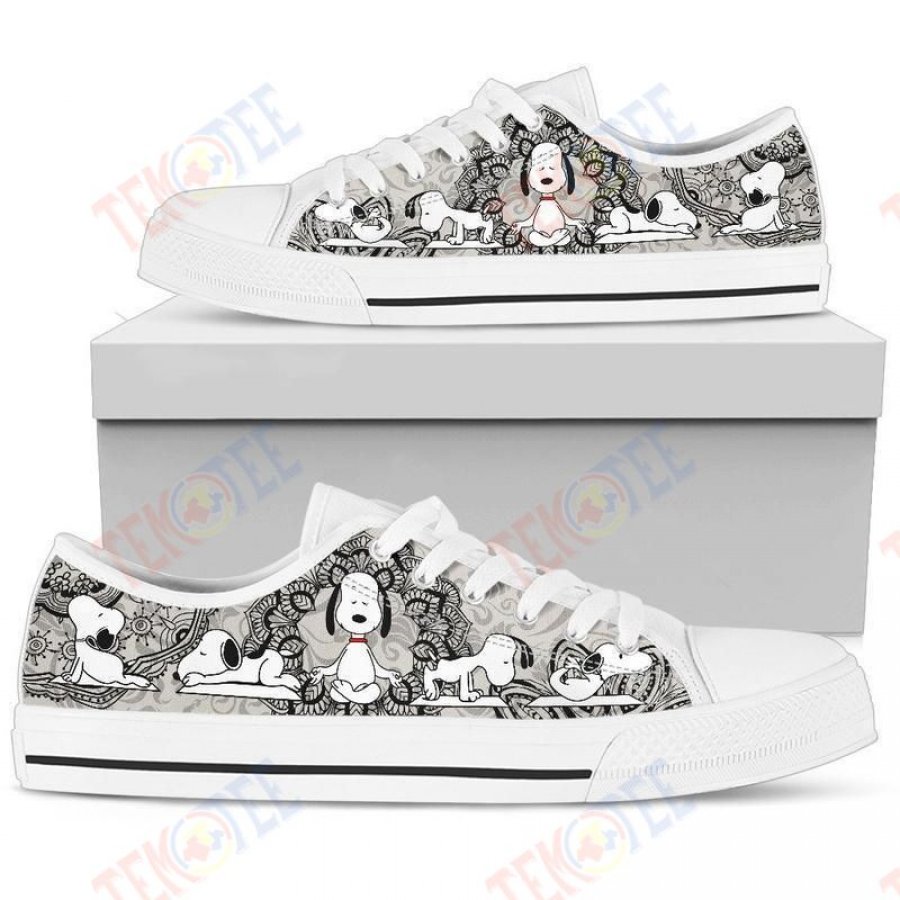 Mens Womens Snoopy Yoga Unisex Low Top Sneakers Trending Brand Low Top Shoes Custom Print Footwear Converse Sneakers TMT648