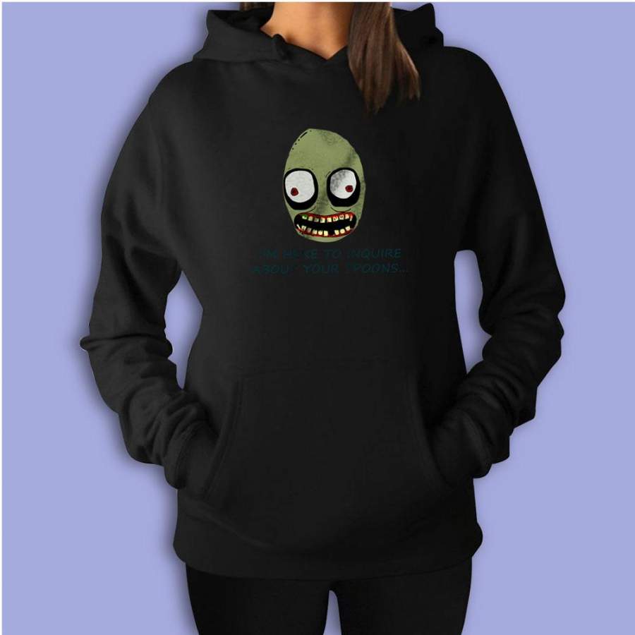 Salad Fingers Spoons I’M Here To Enquire Women’S Hoodie