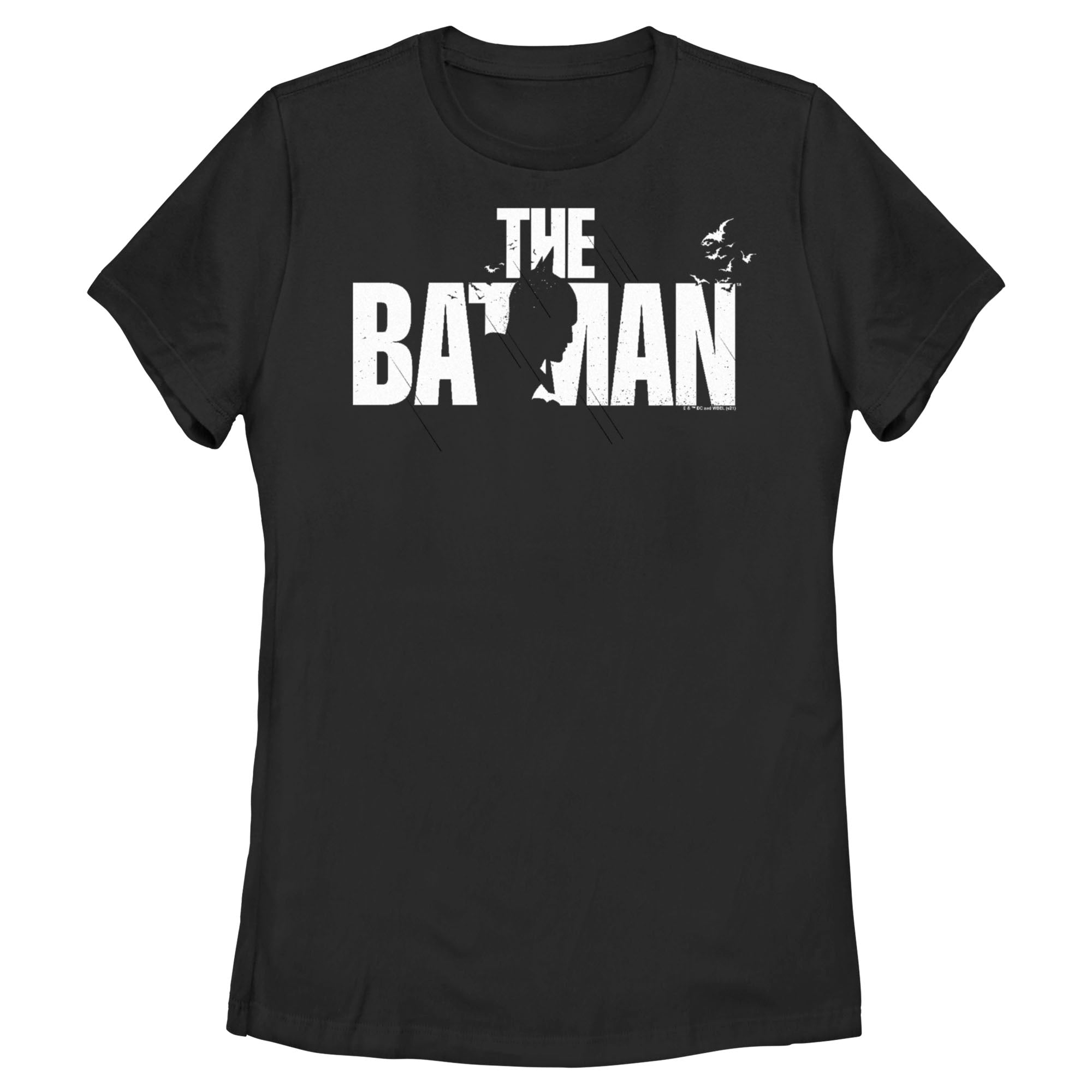 Women’S The Batman Black And White Silhouette T-Shirt