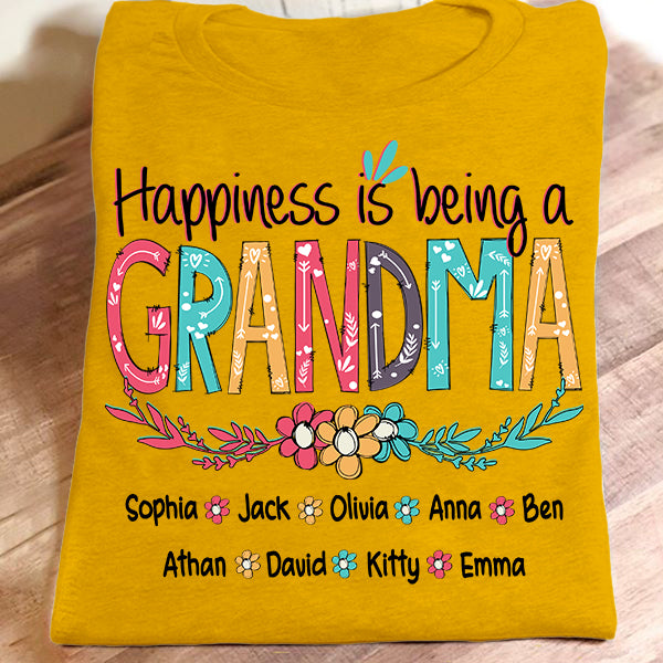 Happiness Is Being A Grandma – Art New | Personalized T-Shirt