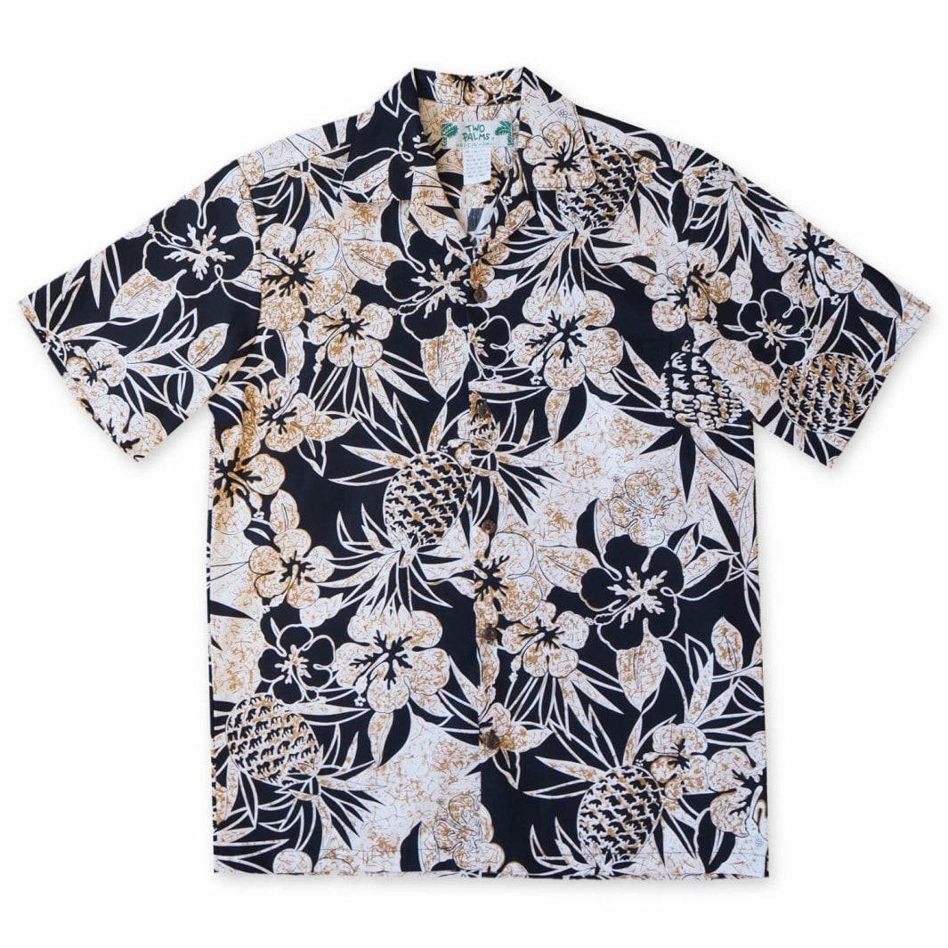 Sweet Pineapple Black Hawaii Cotton Shirt Ha110879