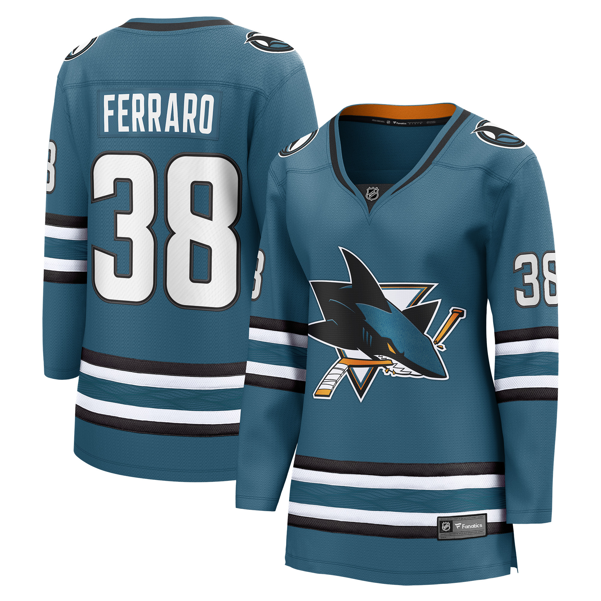 Women's San Jose Sharks Mario Ferraro Teal Home Breakaway Player Jersey