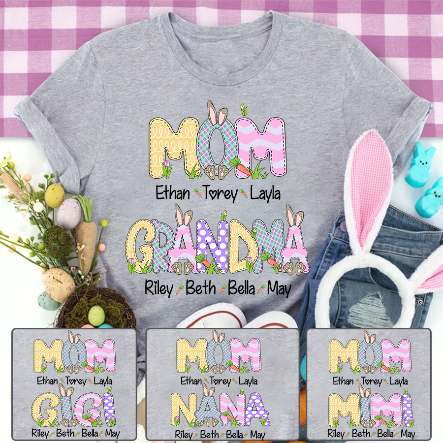 Personalized Mom And Grandma Easter T-Shirt