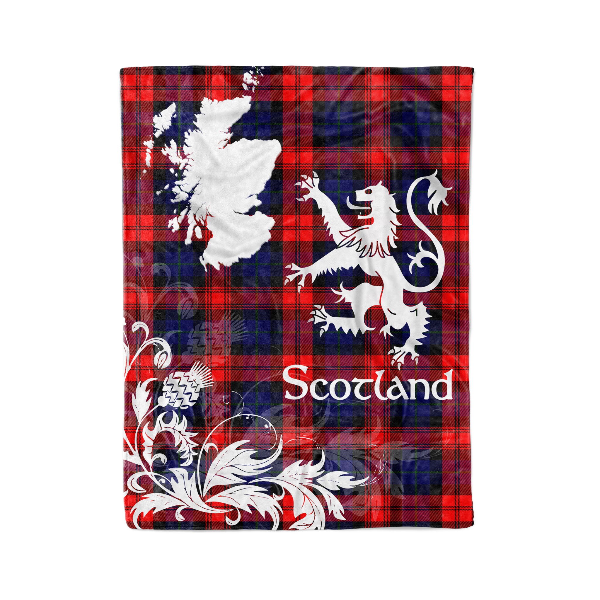 Tartan Plaid Fleece Blanket Tartan Blanket Thistle And Lion Scottish Clan Maclachlan Plaid Blanket