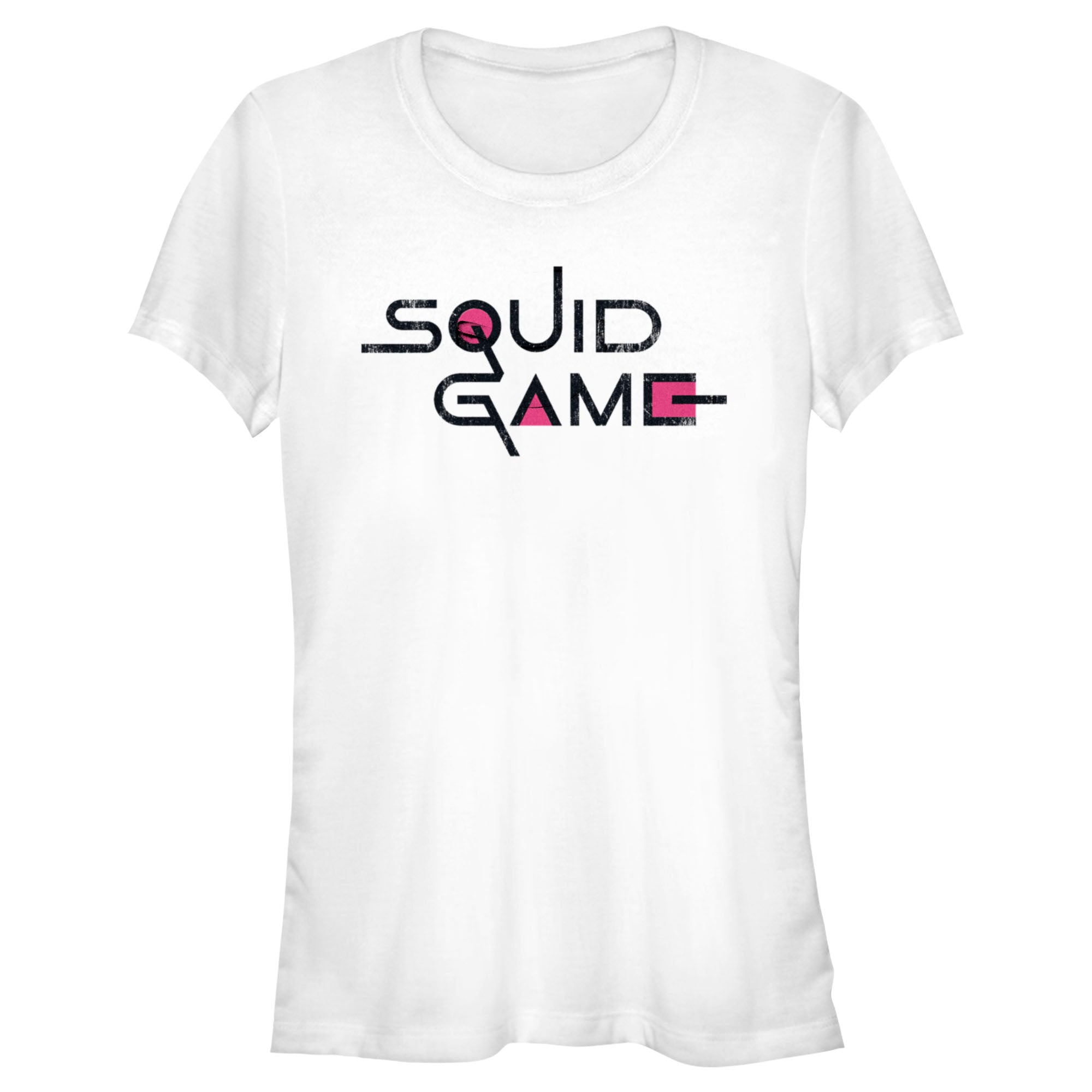 Squid Game Junior’S Distressed Logo White  T-Shirt