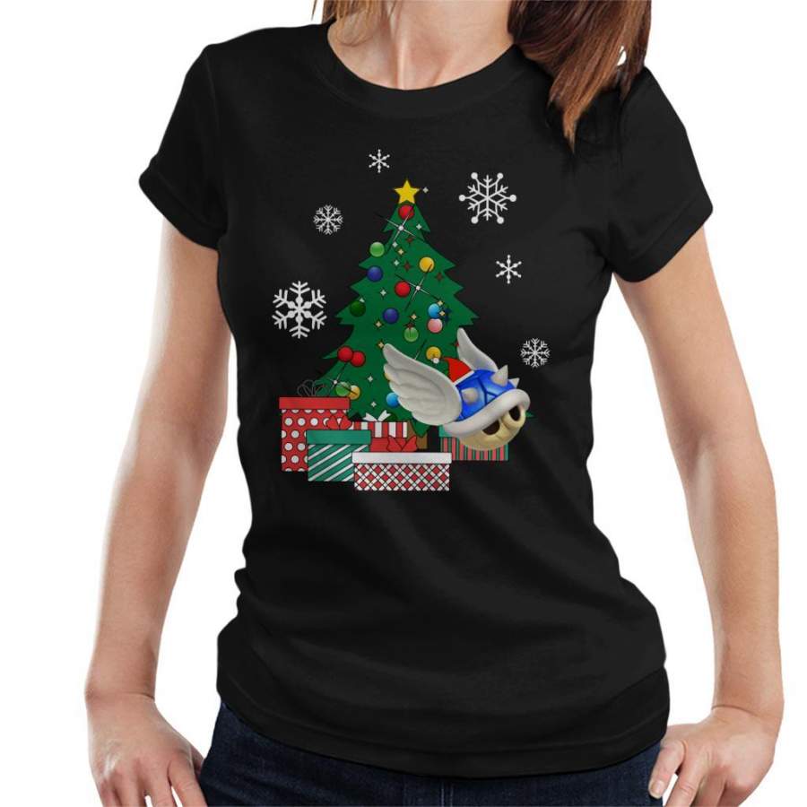 Blue Shell Around The Christmas Tree Mario Women’s T-Shirt