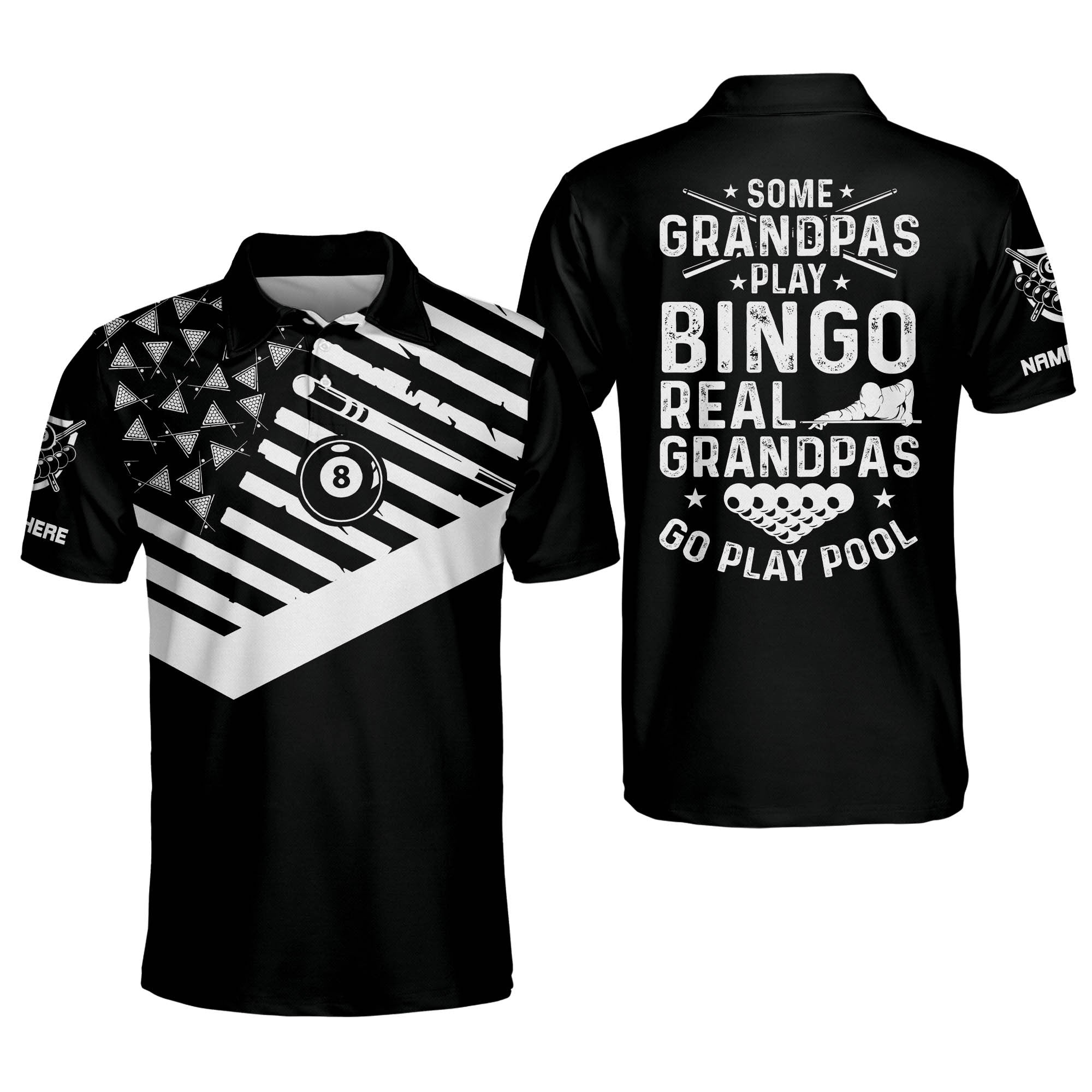 Coolspod Some Grandpas Play Bingo Real Grandpas Go Play Pool Billiard Polo Shirt