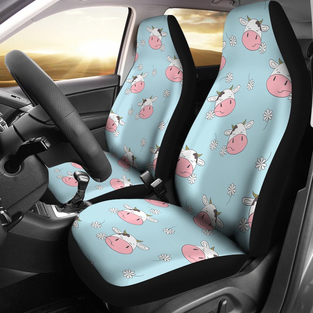 Cute Cow Flower Pattern Universal Fit Car Seat Covers