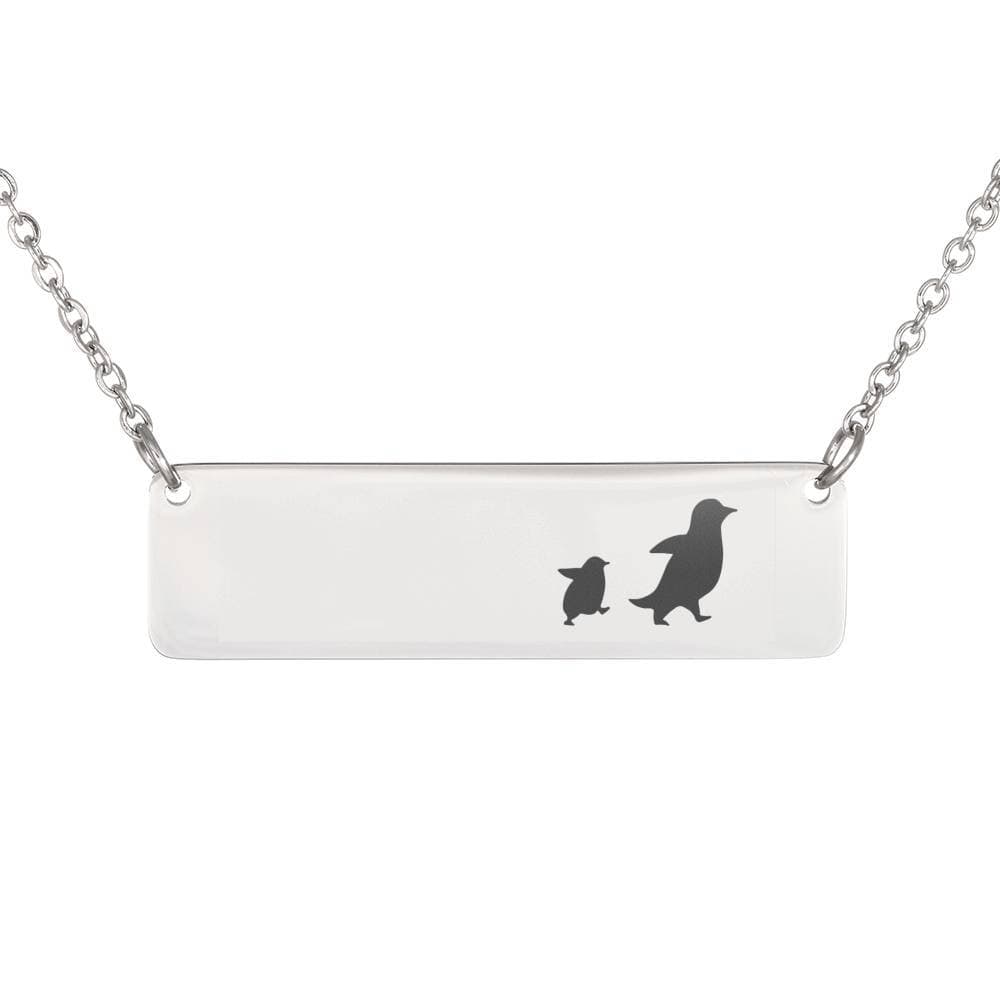 Mama Penguin & 1 Baby – Bar Necklace