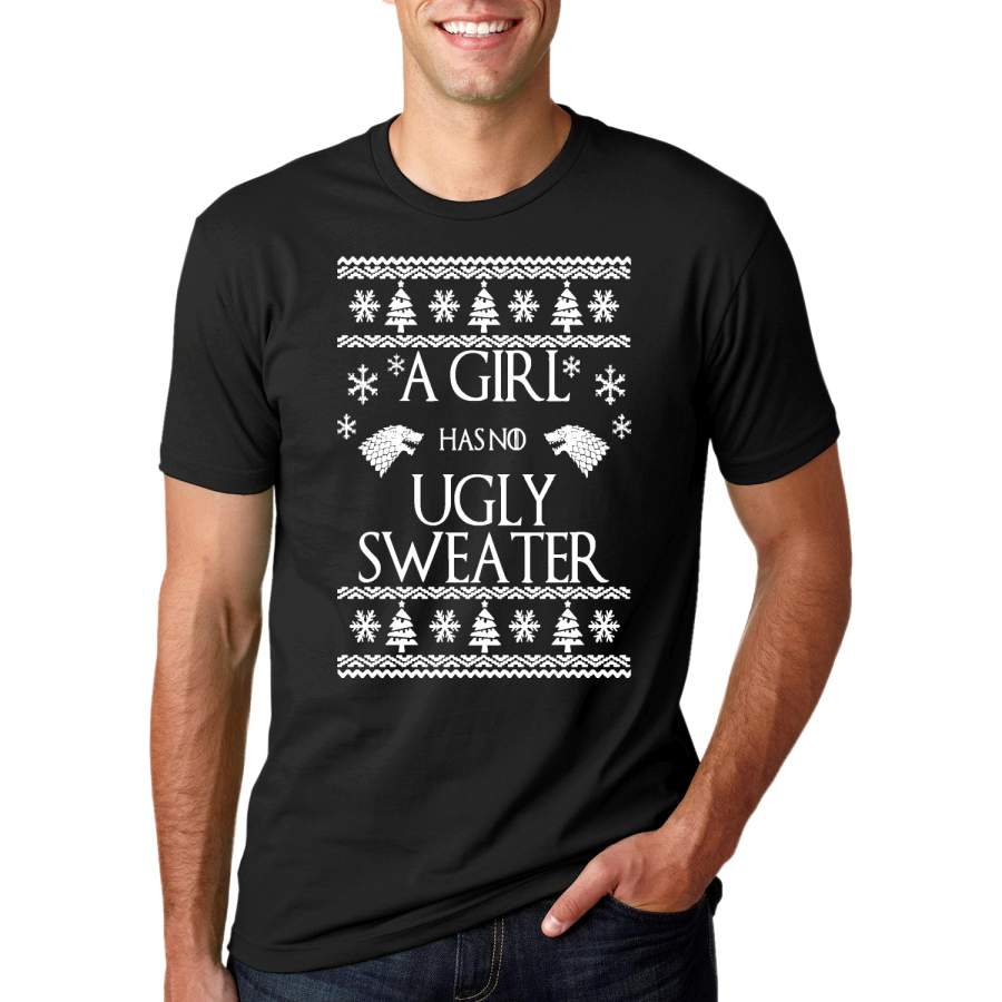 A Girl Has No Ugly Sweater Christmas Men’s Graphic T-Shirt