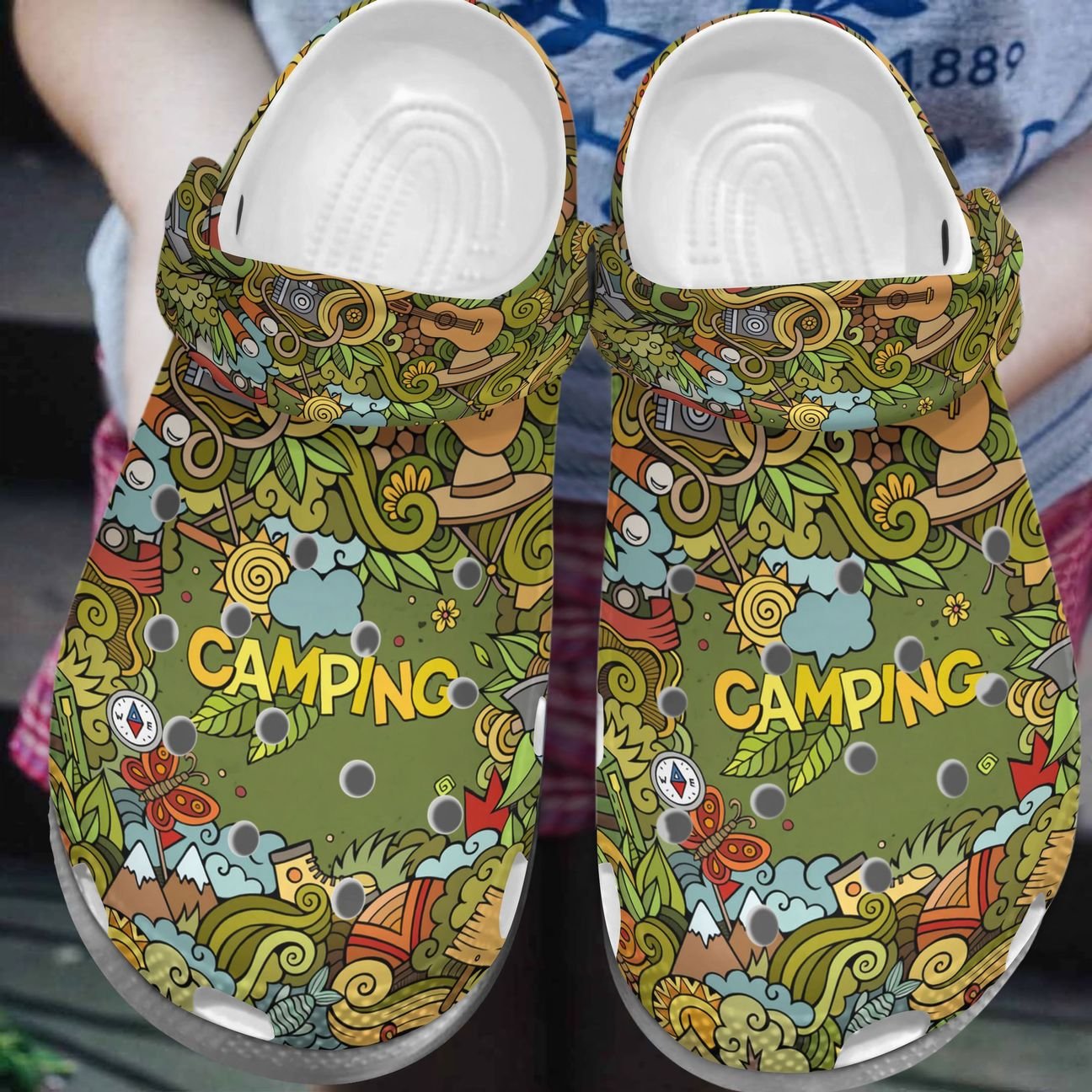 Canping Personalized Clog, Custom Name, Text, Color, Number Fashion Style For Women, Men, Kid, Print 3D Camping Lovers 7