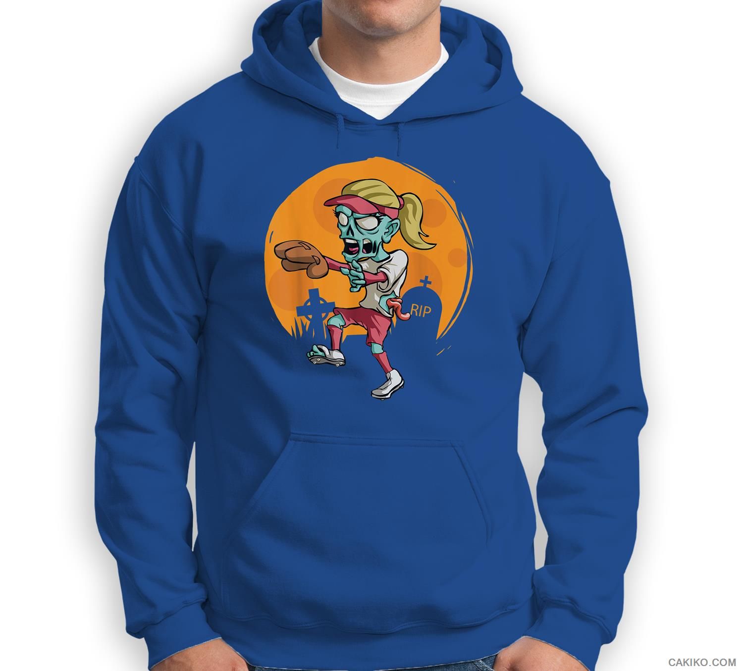 Zombie Softball Funny Sports Halloween Gift Sweatshirt & Hoodie