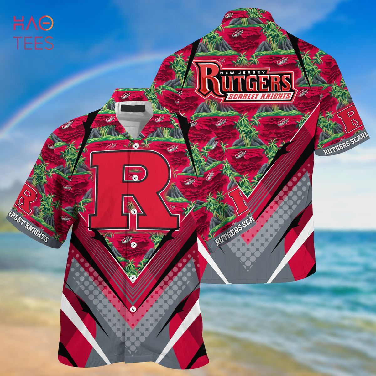 NCAA Rutgers Scarlet Knights Tropical Island Hawaiian Shirt