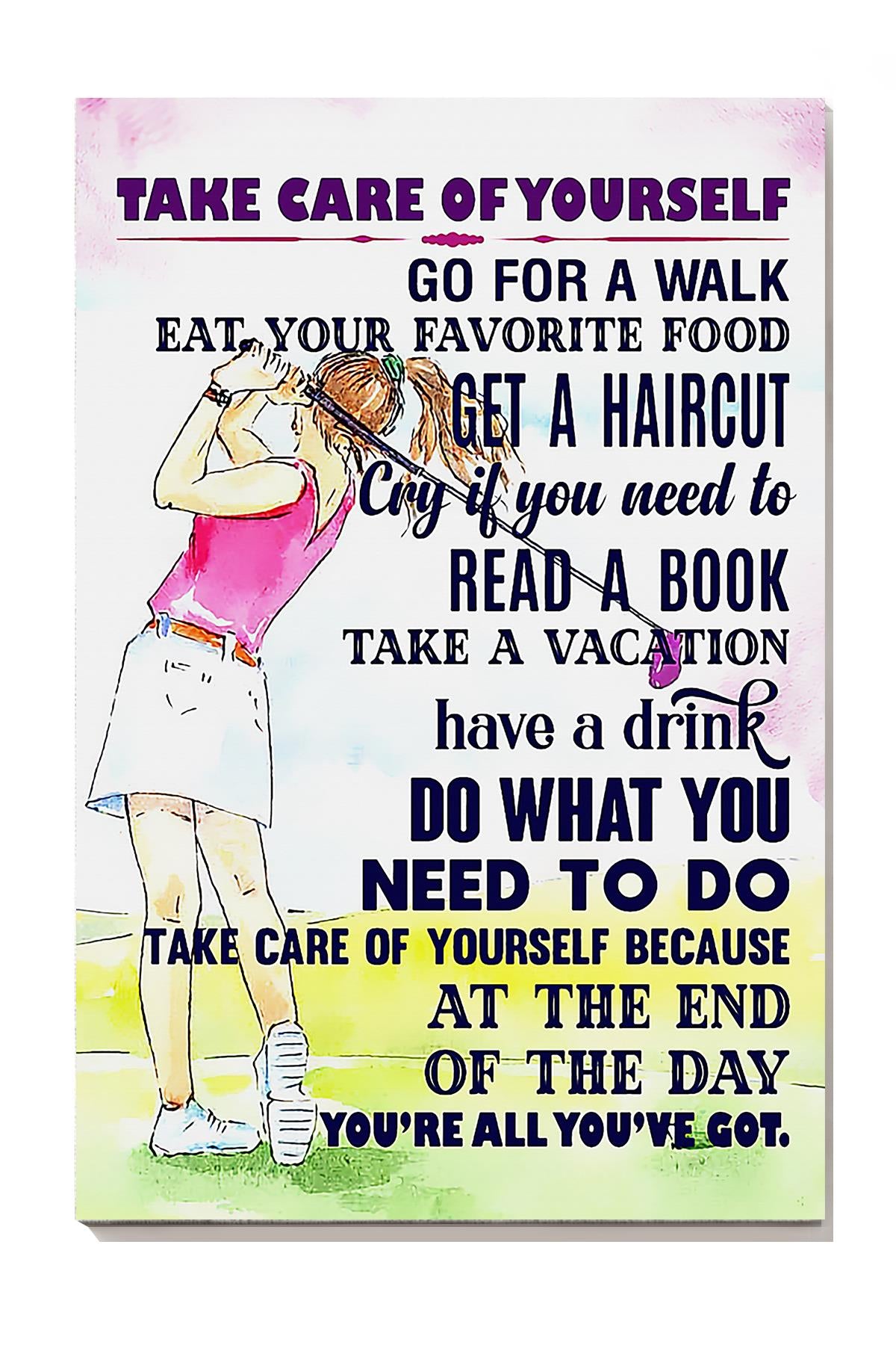 Take Care Of Yourself Motivation Quotes Wall Art For Home Decor Wrapped Canvas