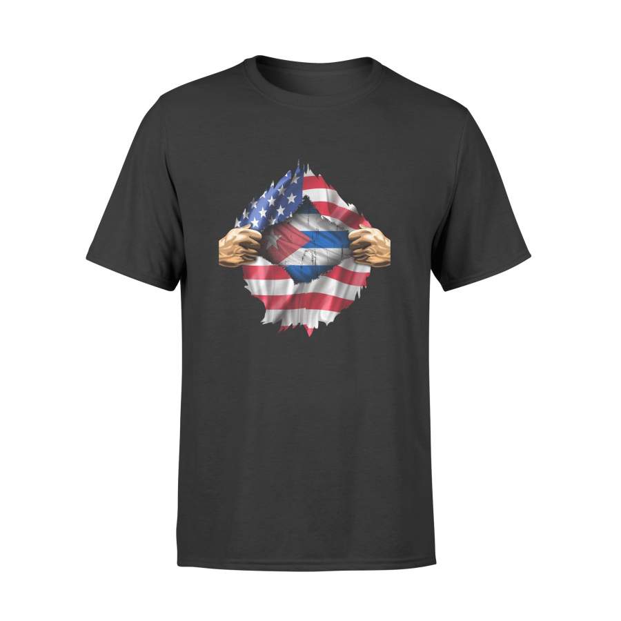 YOLOstuff Cuban Roots American Grown Flag Pride T-shirt