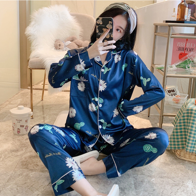 Women’s Pajamas Sexy Print Dot Summer Female Pyjamas Long Shirt Large Size 2Piece/Set Stitch Lingerie Home Suit 3XL-8XL alx