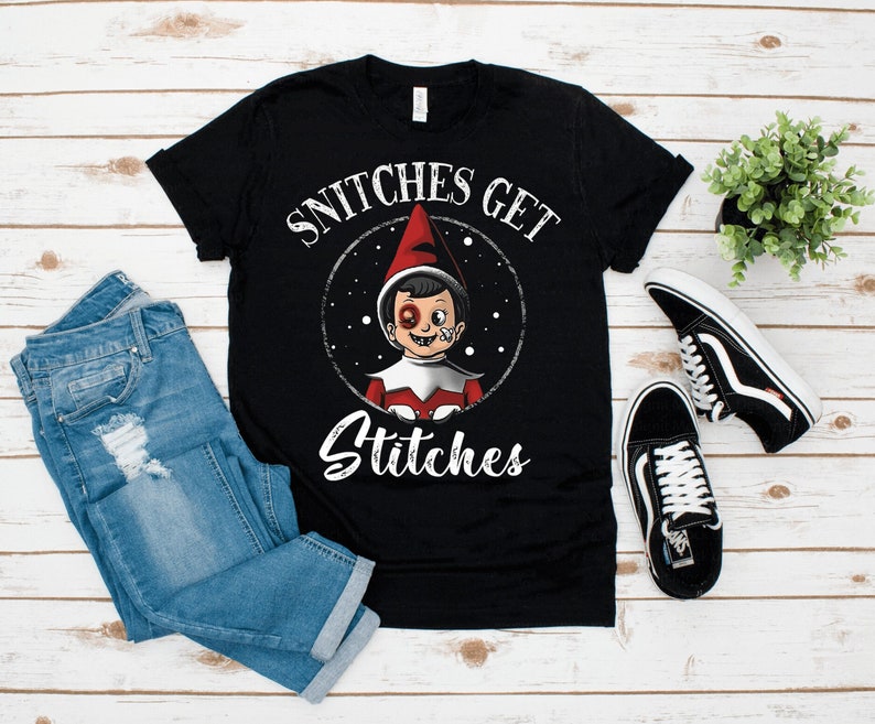 Snitches Get Stitches Ugly Christmas T Shirt