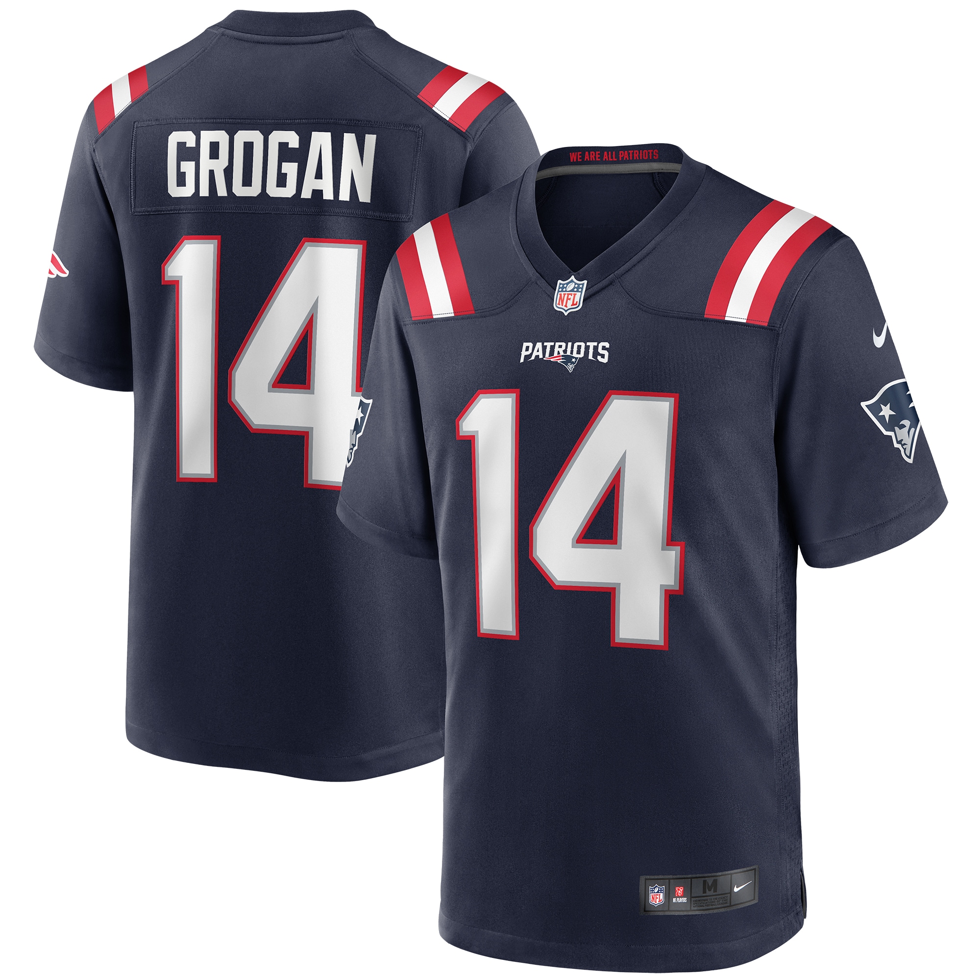 Men’s New England Patriots Steve Grogan Navy Game Retired Player Jersey