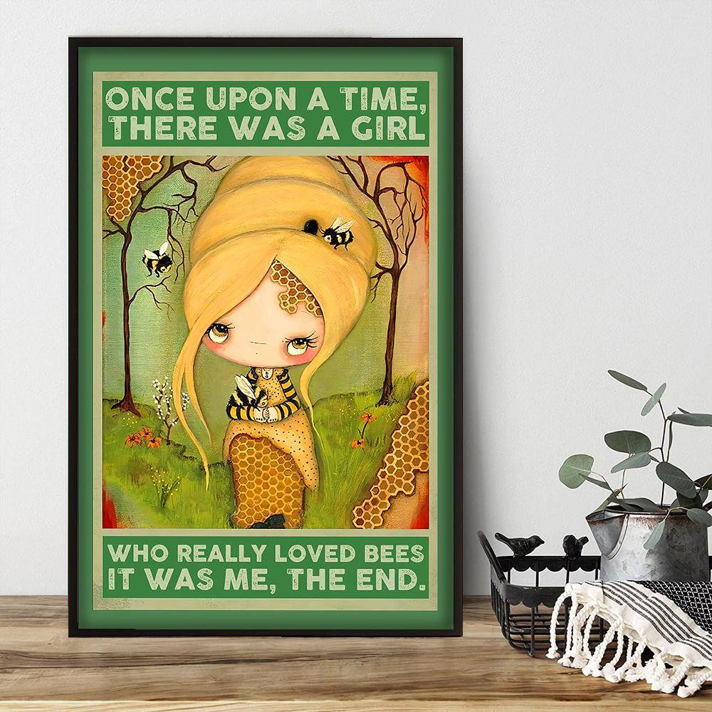 A Girl And Bee Poster – A Girl Loved Bees Canvas Home Décor Birthday Christmas Gifts For Girl Kids Children – Gigo Smart