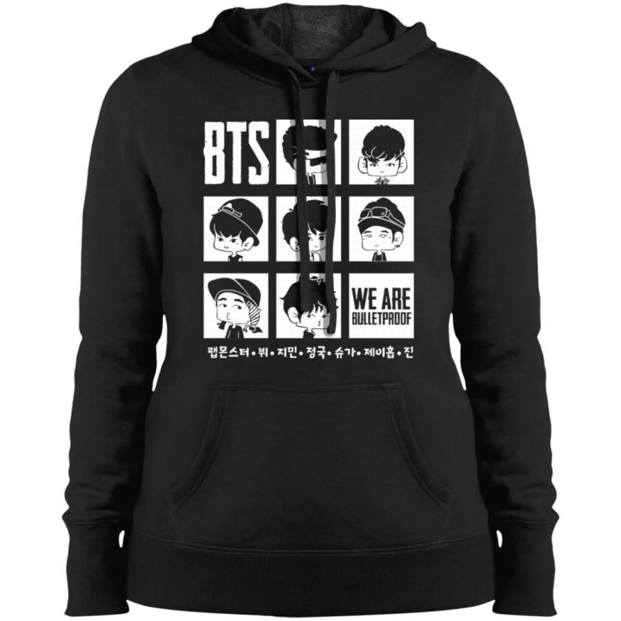 AGR BTS WE ARE BULLETPROOF Chibi Ladies’ Pullover Hooded Sweatshirt