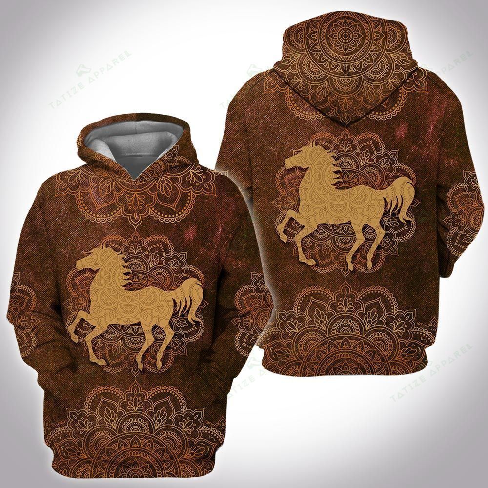 Unisex Animal Mandala Horse 3D Hoodie All Over Print