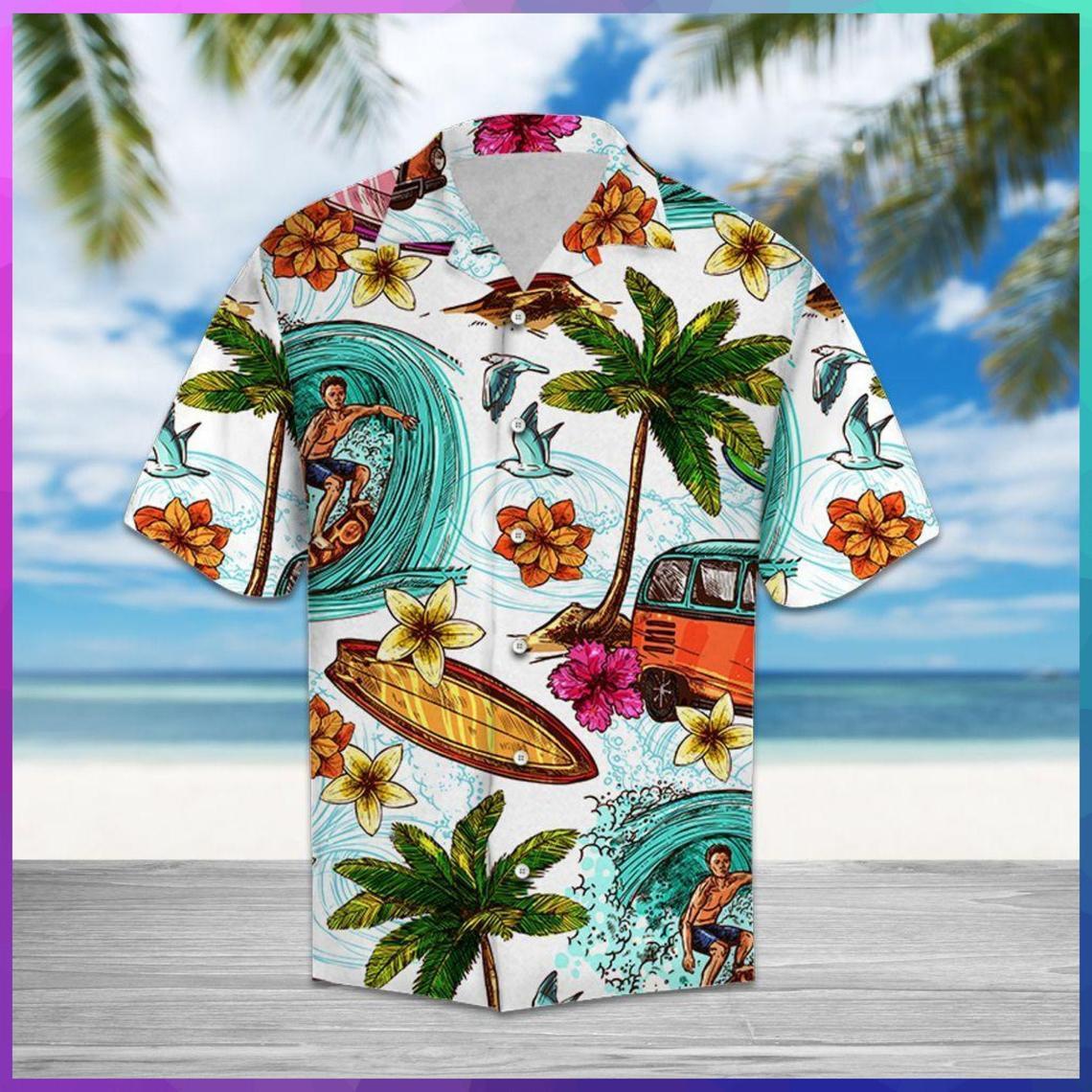 Surfing Beach Hawaii Shirt Ha24663