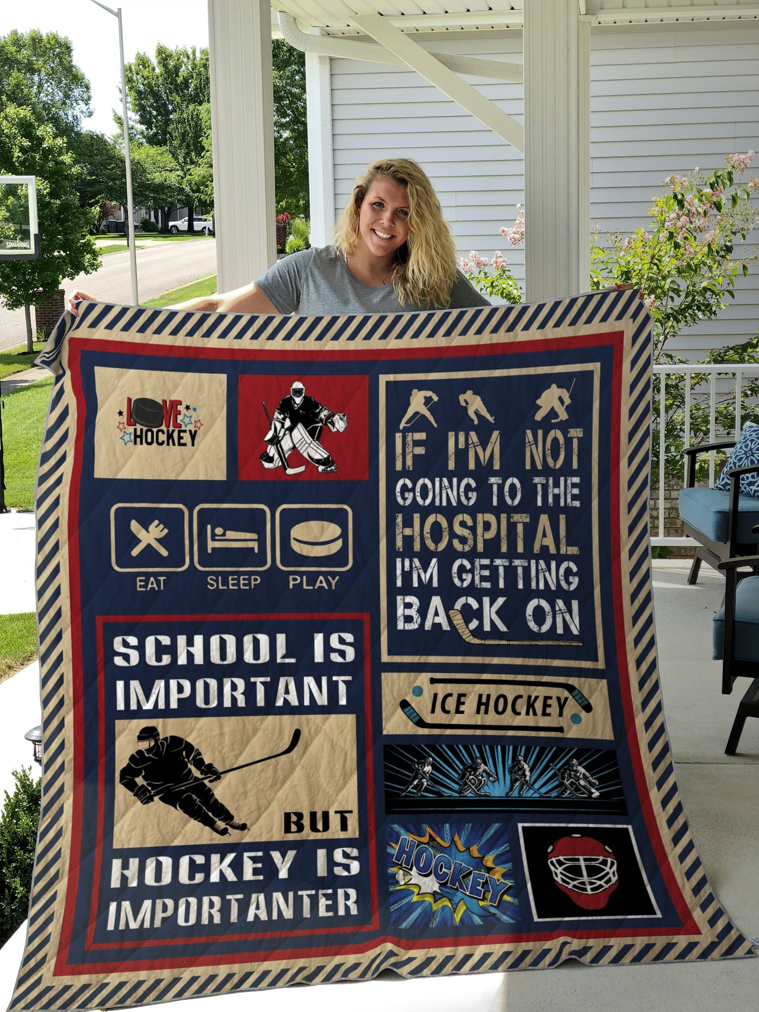 Hockey CLA1610398Q Quilt Blanket