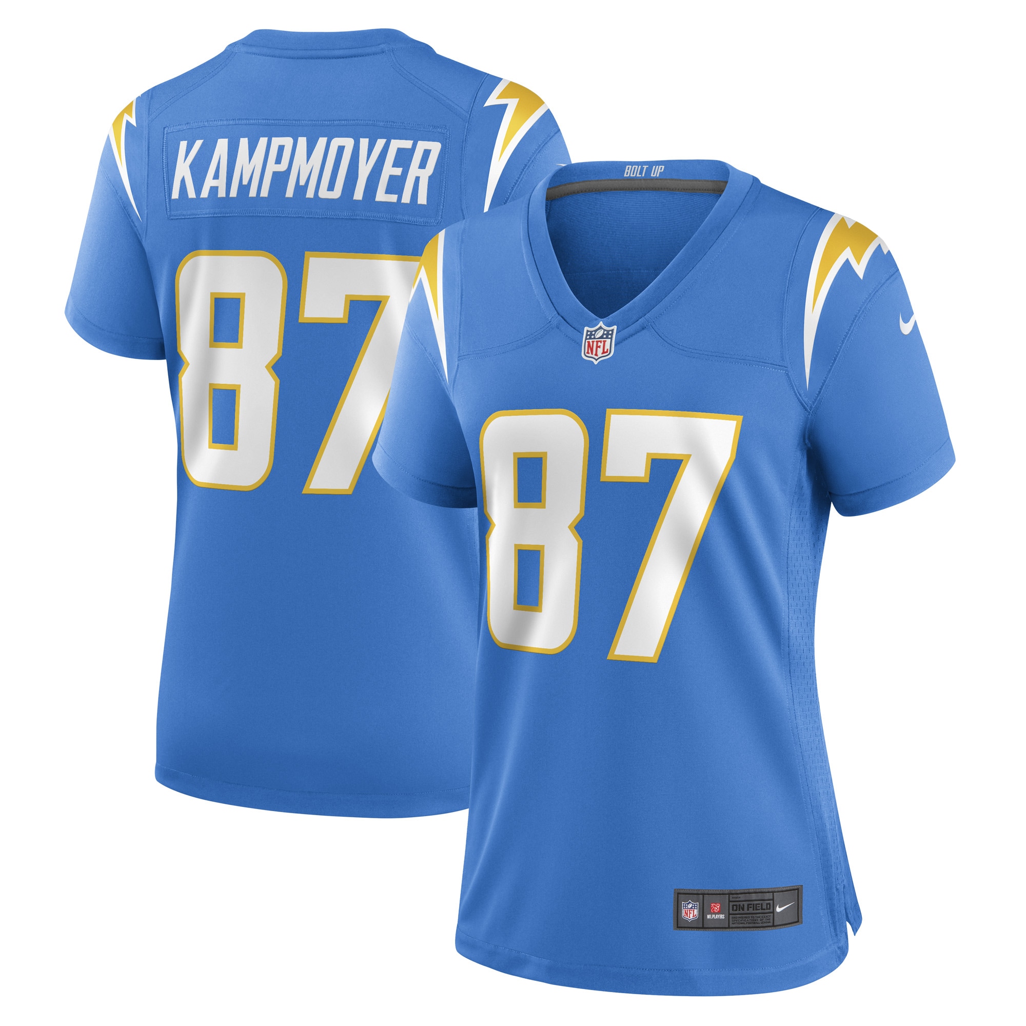 Women’s Los Angeles Chargers Hunter Kampmoyer Powder Blue Game Player Jersey