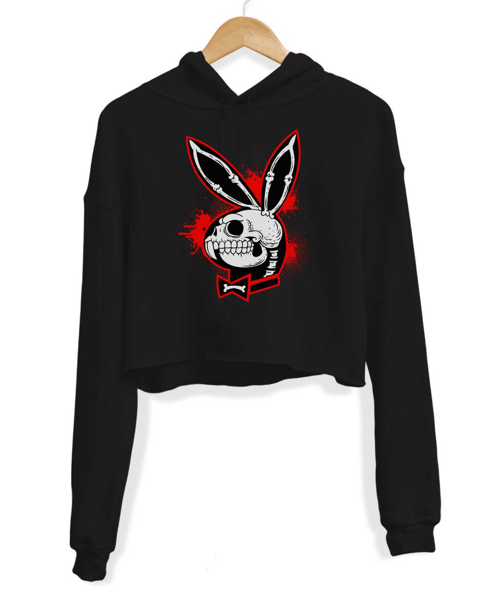 Women’S | Bad To The Bone Bunny | Crop Hoodie