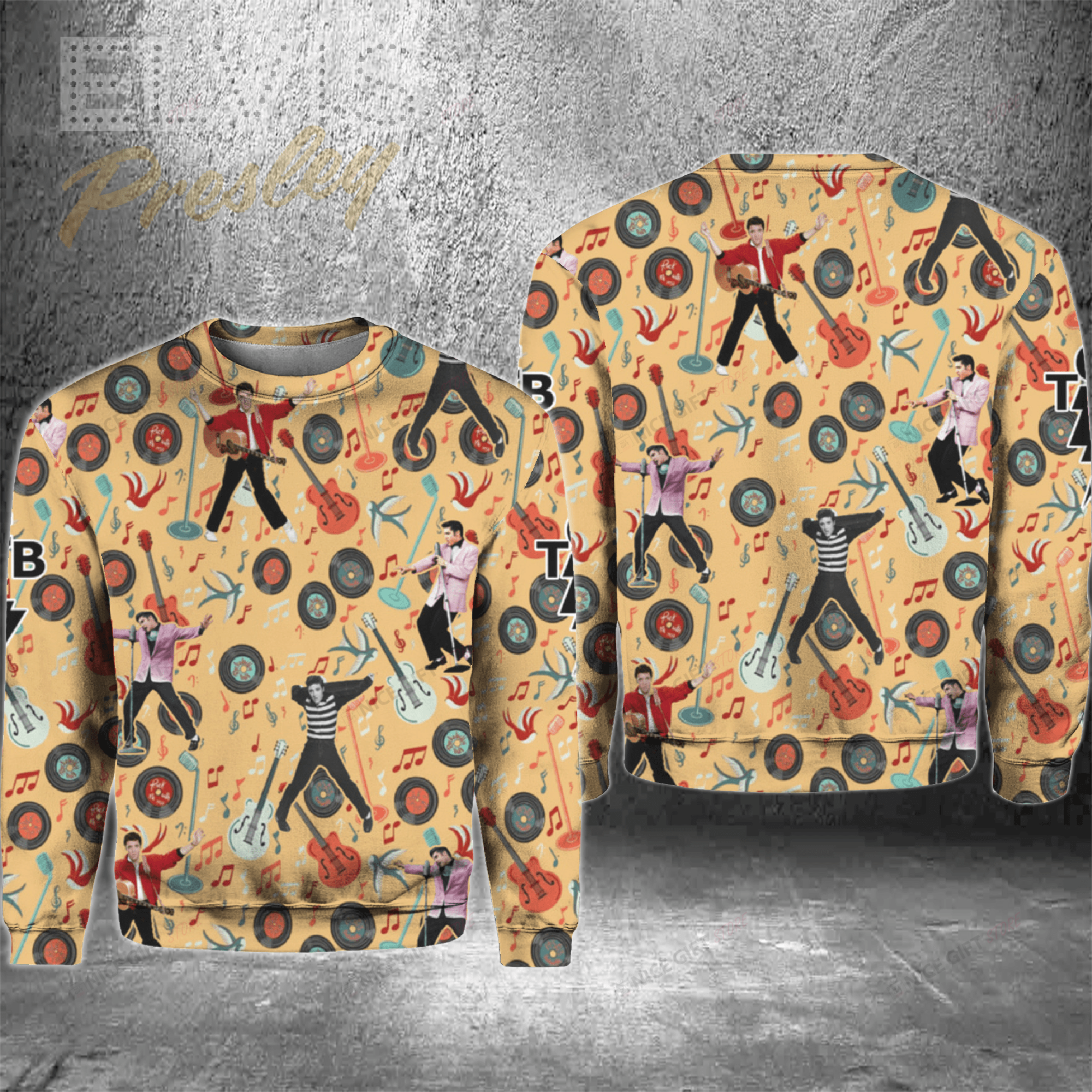 Elvis Presley Crewneck Sweatshirt 3Cs-E4C1