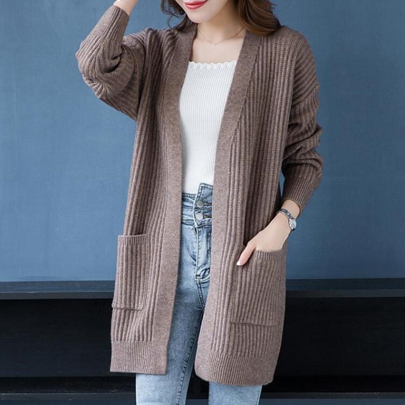 2022 Autumn Winter Women Knitted Loose Cardigan Sweater Female Cardigans Long Sleeve Women Casual Coat Jacket Ladies Outerwear alx