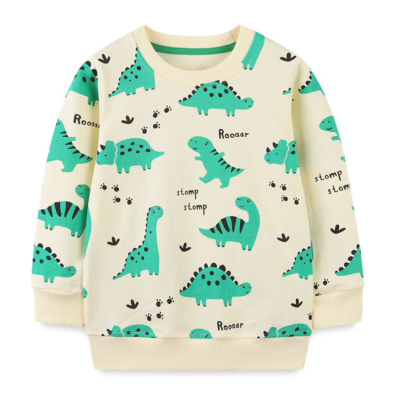 Boy Cartoon Printed Dinosaur Sweatshirt Kids Clothes Autumn New Boy’s Hoody Sweater Popular Long Sleeve Children’s Clothing alx