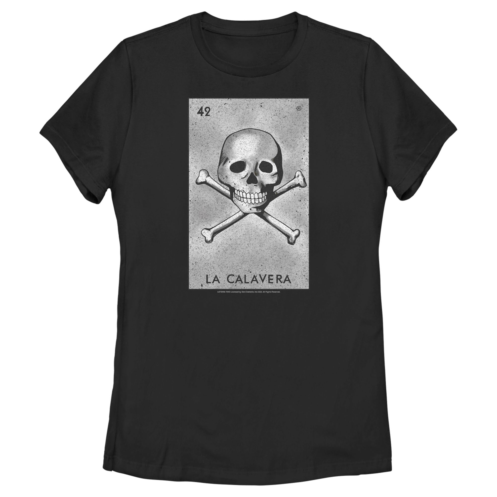 Women’S Loteria La Calavera Card Number 42 Distressed T-Shirt