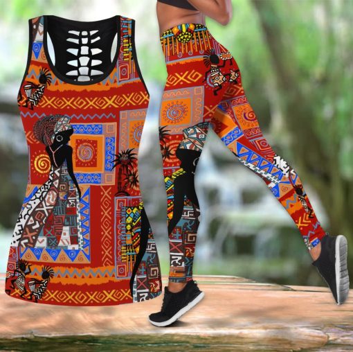 Africa Black Girl African Pattern Combo Tank-Top And Legging