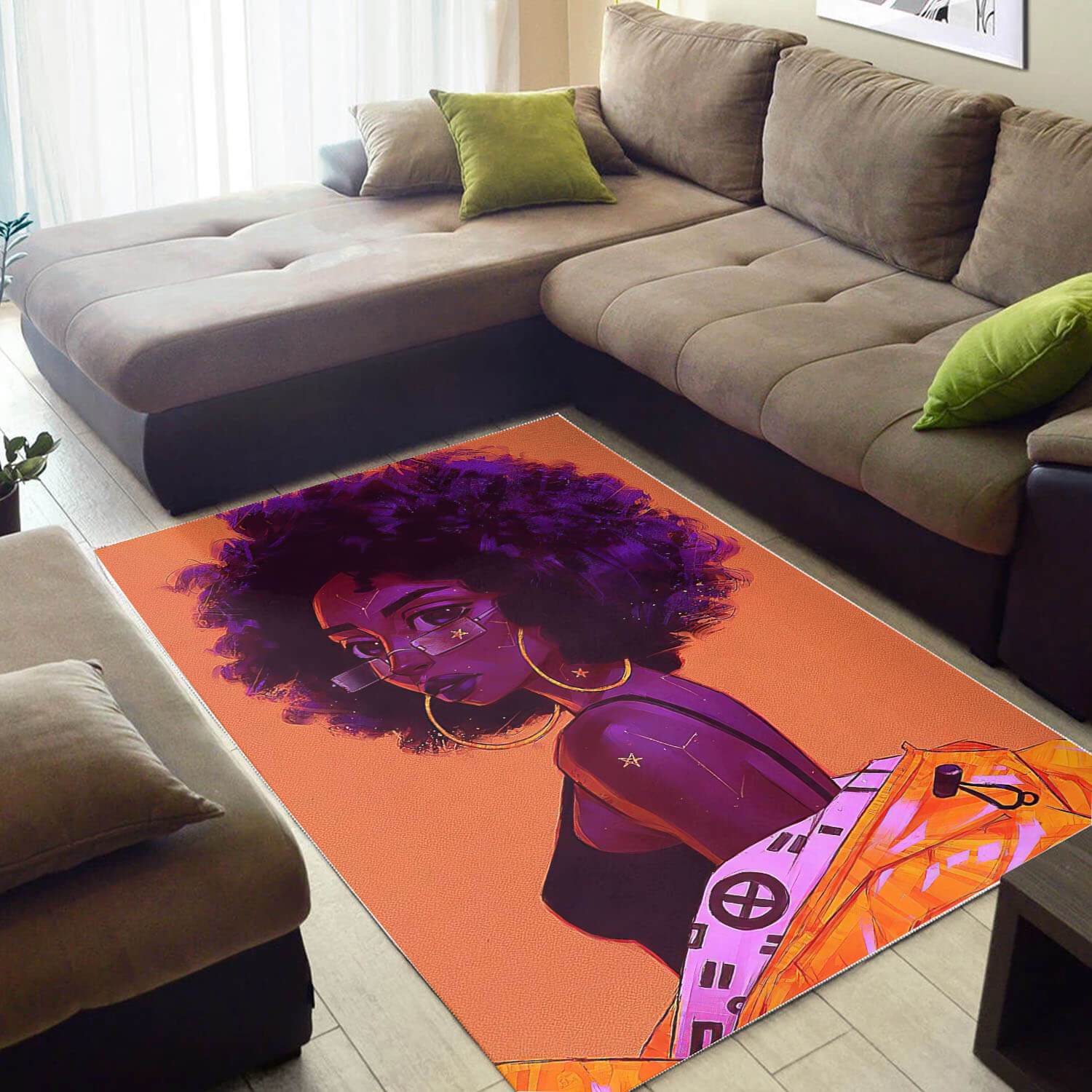 African American Rugs Beautiful Melanin Afro Girl African Print Floor Rug Afrocentric Home Decor Ideas WBG13627