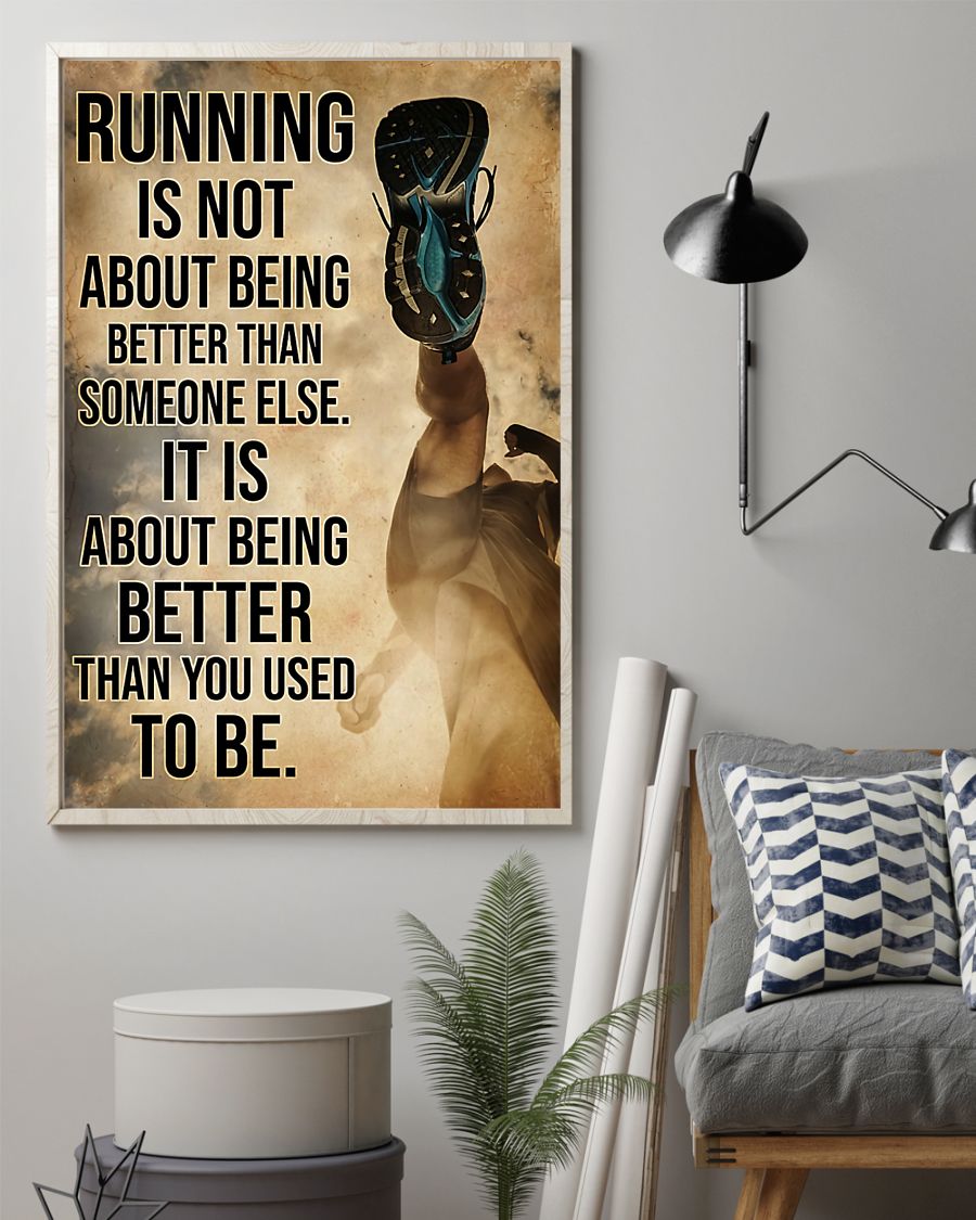 Running Isn’t About Being Better Than Someone Else Vertical Canvas And Poster | Wall Decor Visual Art