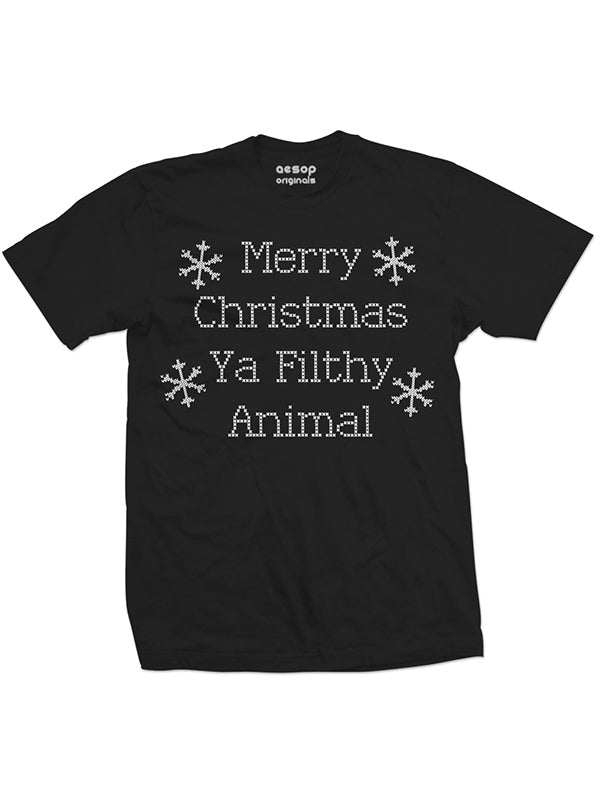 Men’S Merry Christmas Ya Filthy Animal Tee By Aesop Originals
