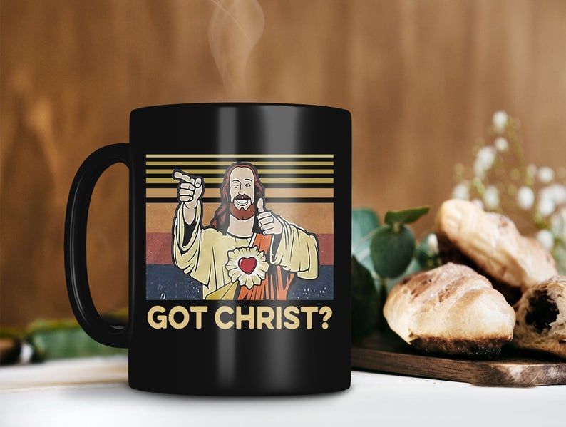 Black Mug Got Christ Jesus Buddy Christ Mug Dogma Movie Mug Parody Religious Icon Mug Vintage Retro Premium Sublime Ceramic Coffee Mug H99