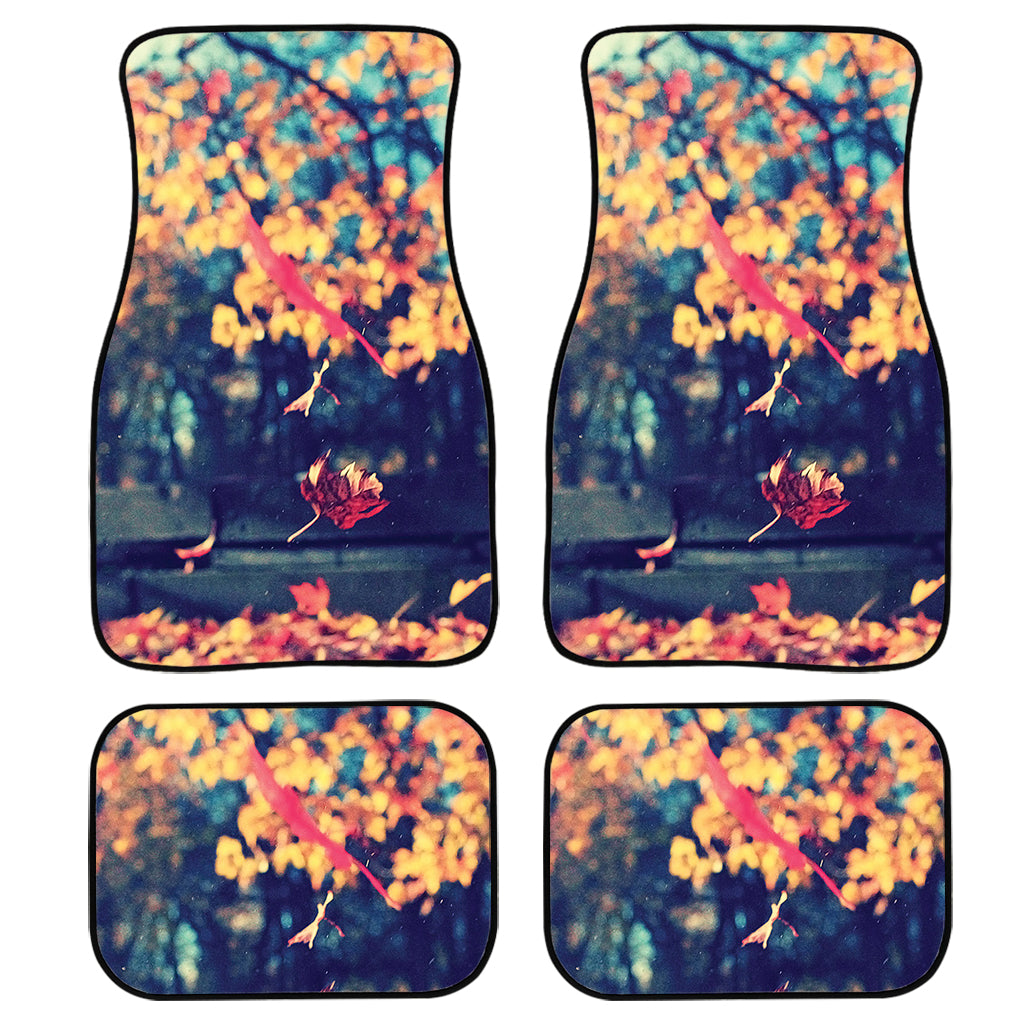 Autumn Leaves Print Front And Back Car Floor Mats, Front Car Mat