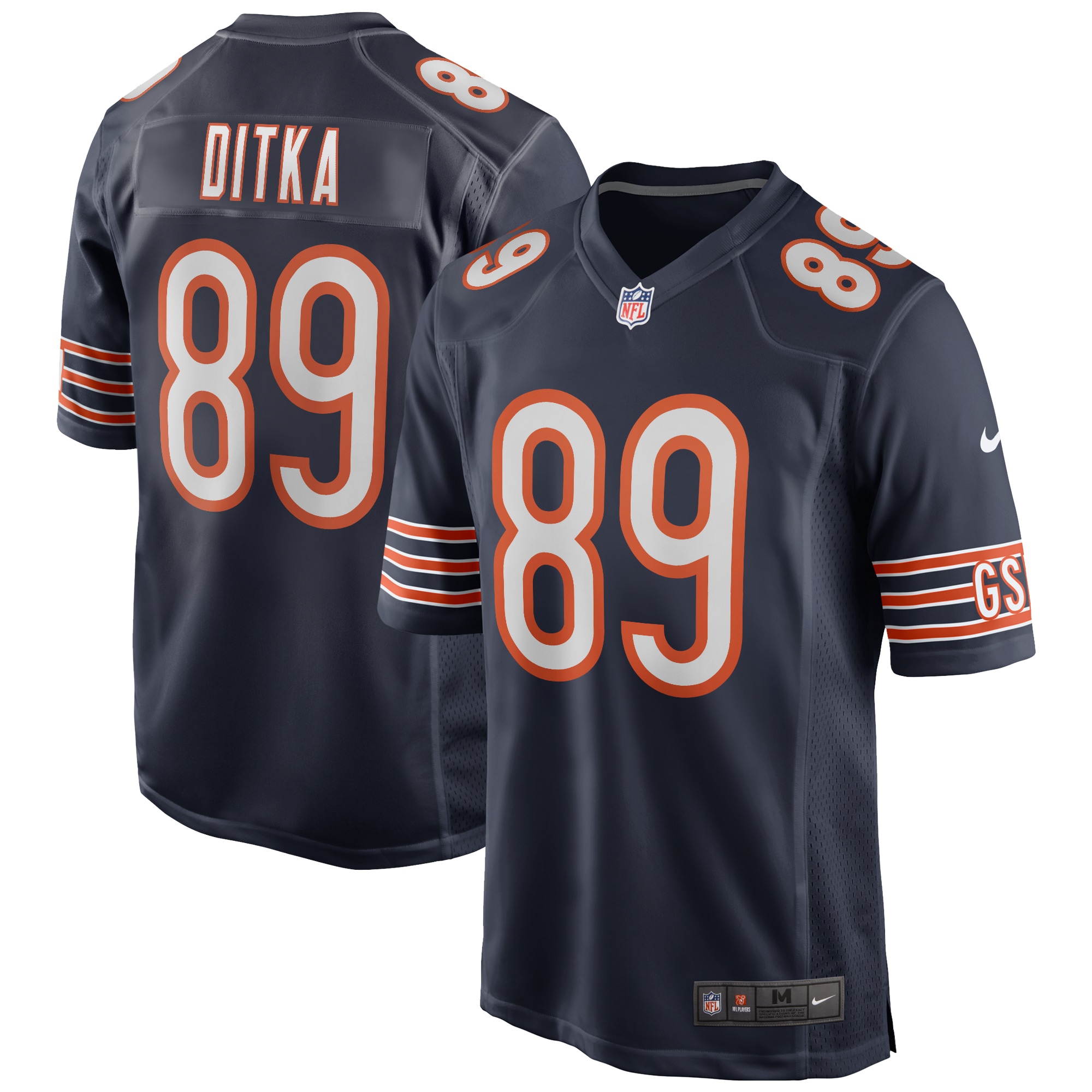 Men’s Chicago Bears Mike Ditka Navy Game Retired Player Jersey