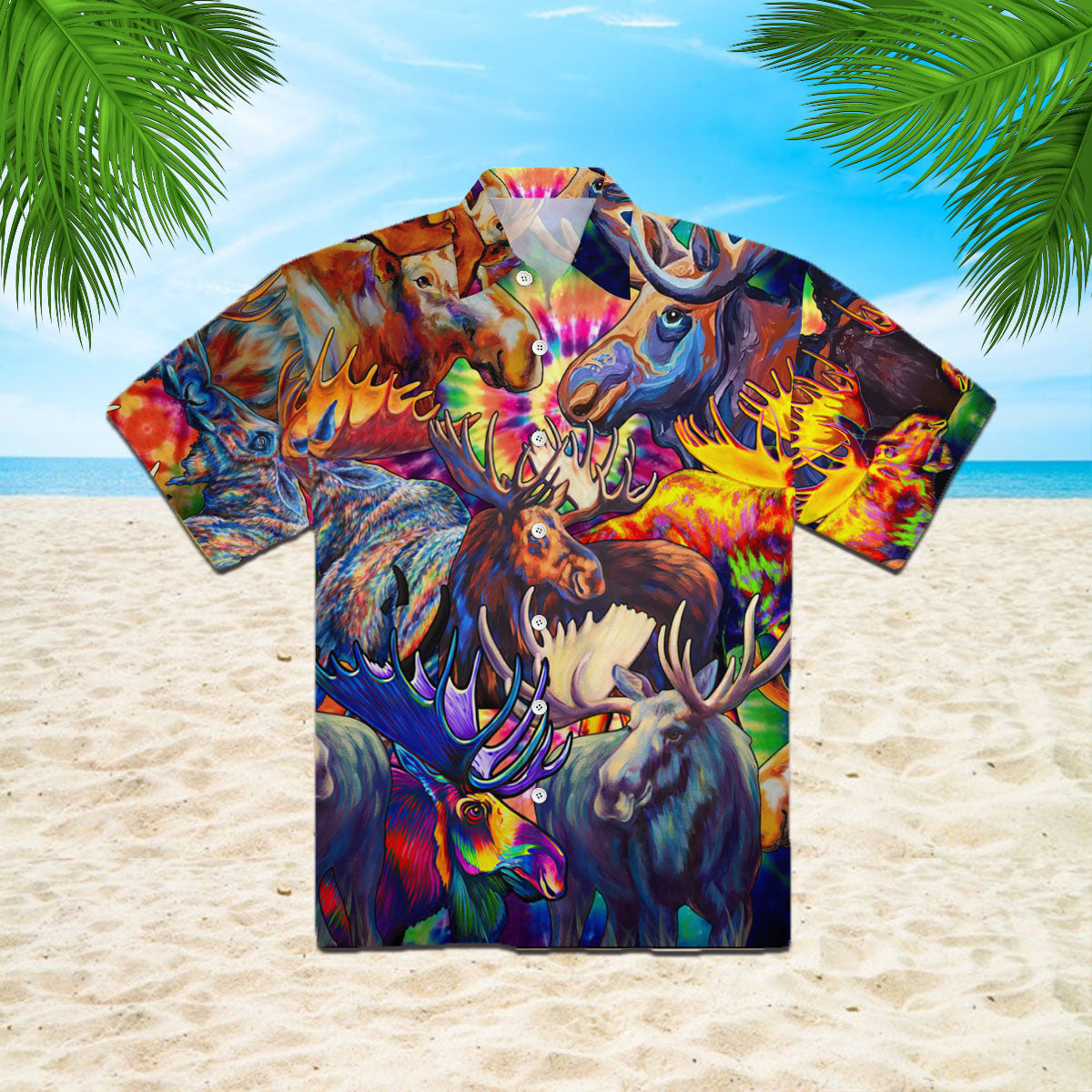 Oragontee Colorful Moose Hawaii Shirt For Men Women Adult Ha15286