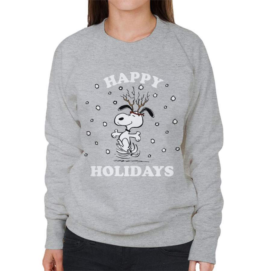 Peanuts Christmas Happy Holidays Snoopy Women’s Sweatshirt