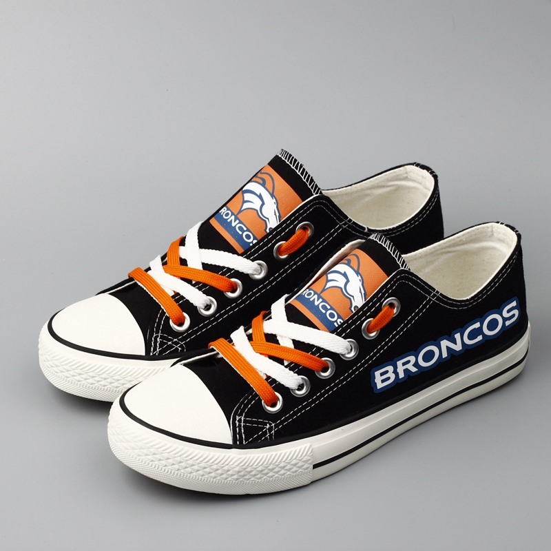 Denver Broncos Canvas Shoes Black Shoes Style#1