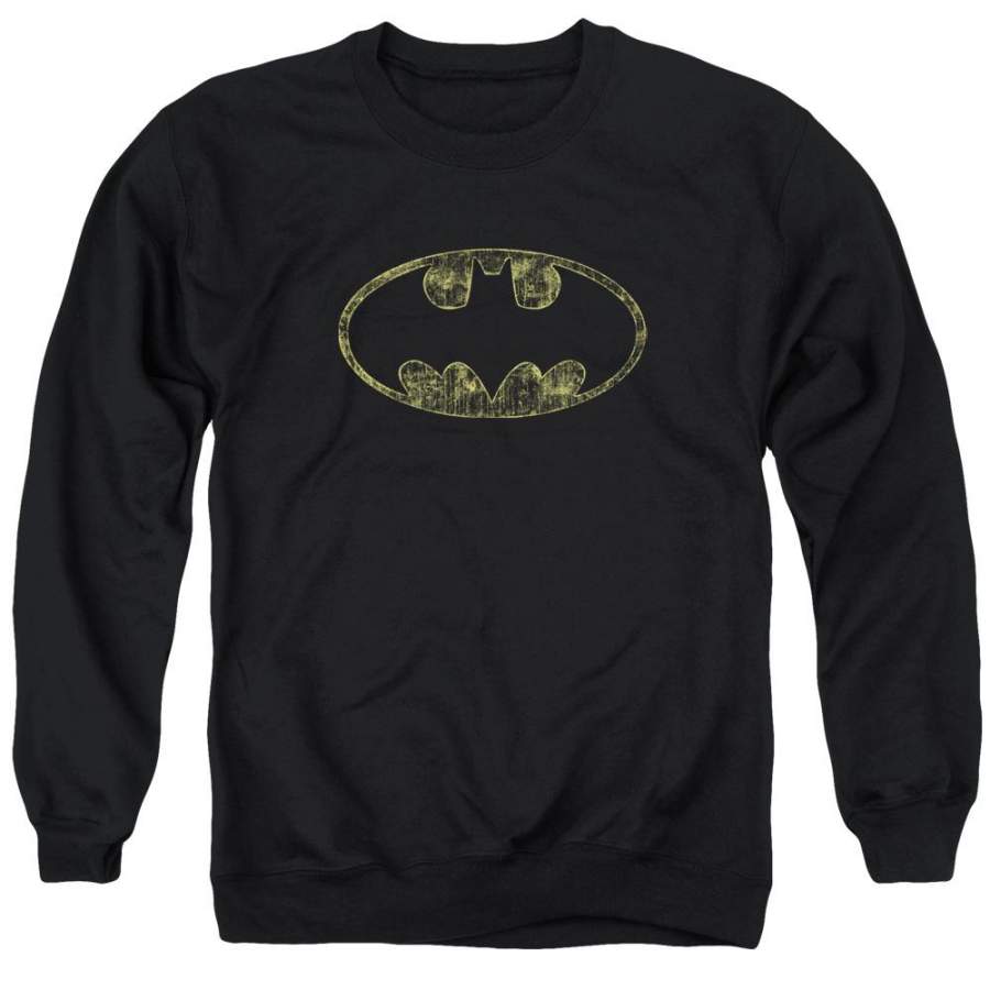 Batman – Tattered Logo Adult Crewneck Sweatshirt