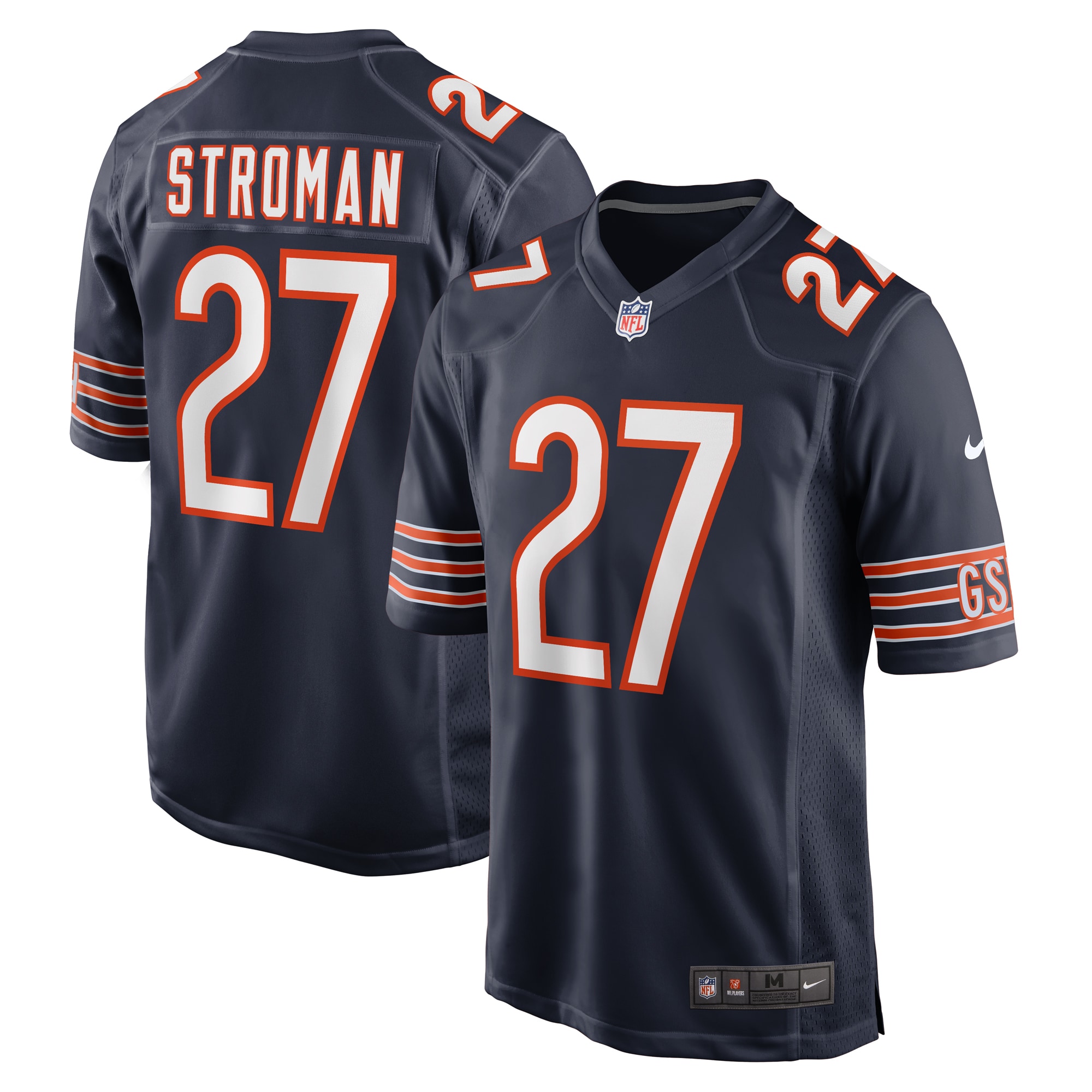 Men’s Chicago Bears Greg Stroman  Navy Team Game Jersey