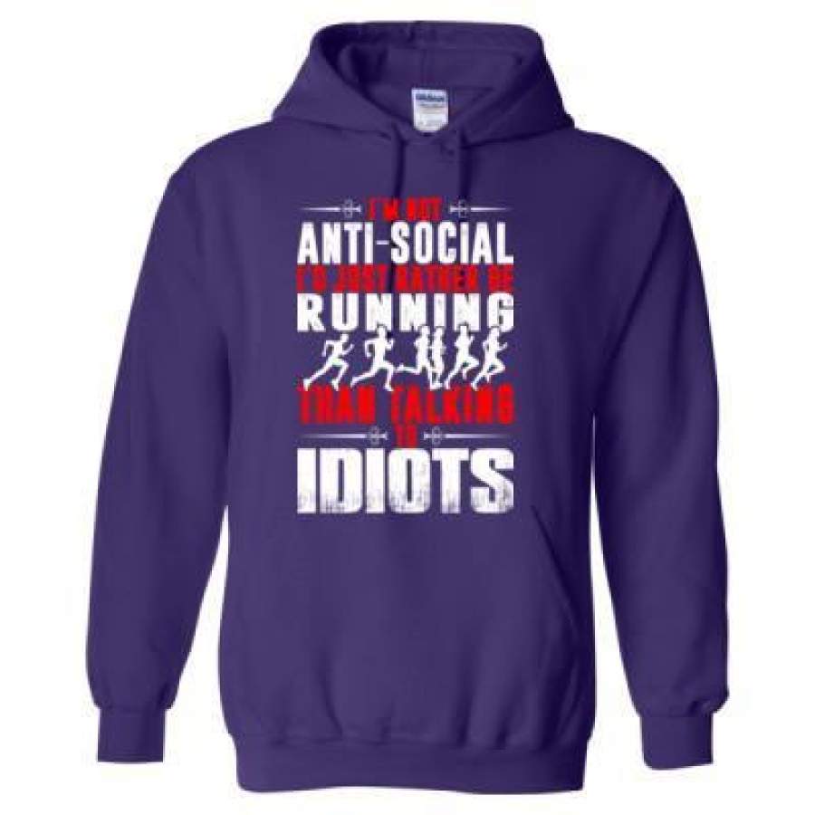 AGR Im Not Antisocial Id Just Rather Be Running – Heavy Blend™ Hooded Sweatshirt