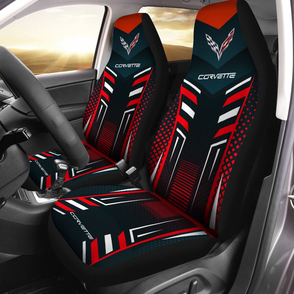 Chevrolet Corvette DVT-HT Car Seat Cover (Set of 2) Ver 2 (Red)