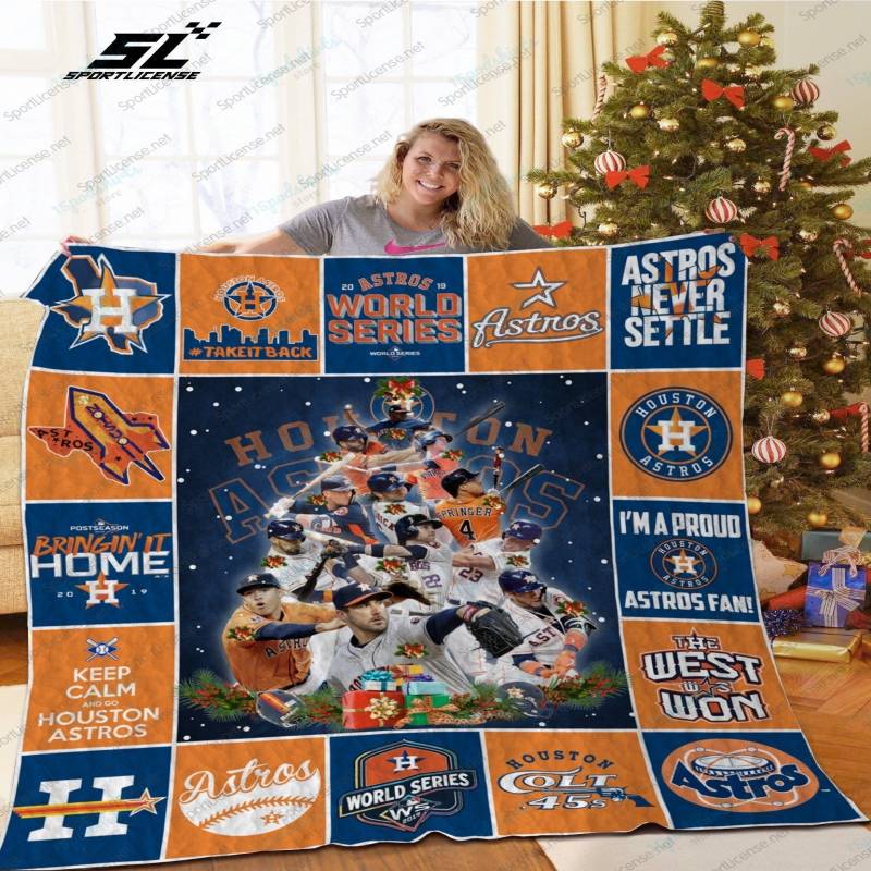 H Houston Astros Christmas Quilt Blanket Ver 17