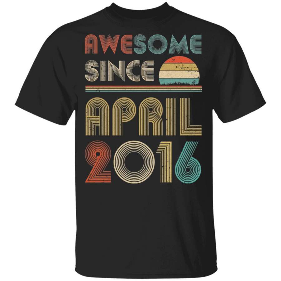 Awesome Since April 2016 Vintage 4th Birthday Gifts Youth T-shirt